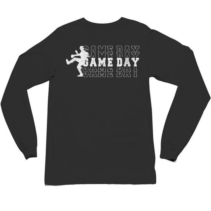 Baseball Pitcher Game Day Team Sport Player Coach Family Fan Unisex Long Sleeve T-Shirt