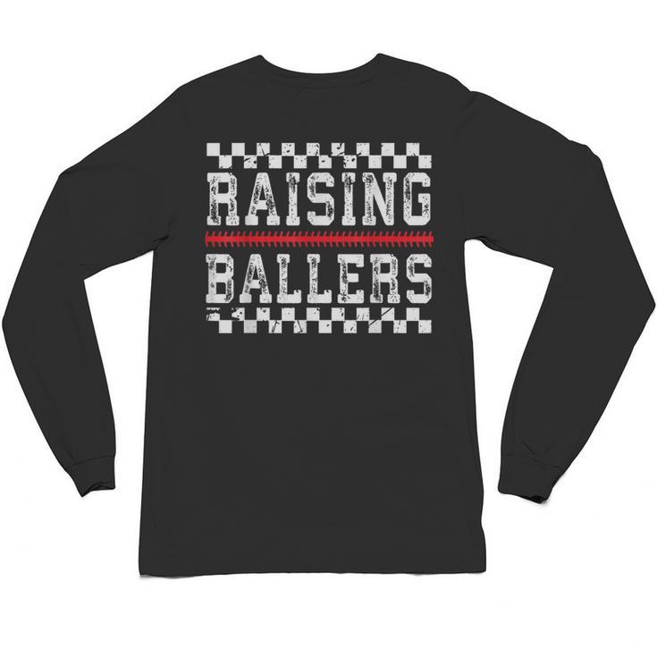 Baseball Player Raising Ballers Game Day Respect The Drip Unisex Long Sleeve T-Shirt