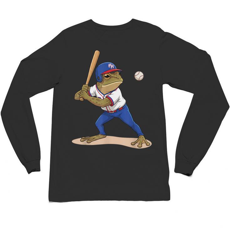 Baseball Puerto Rico Patriotic Flag Boricua Baseball Player Unisex Long Sleeve T-Shirt