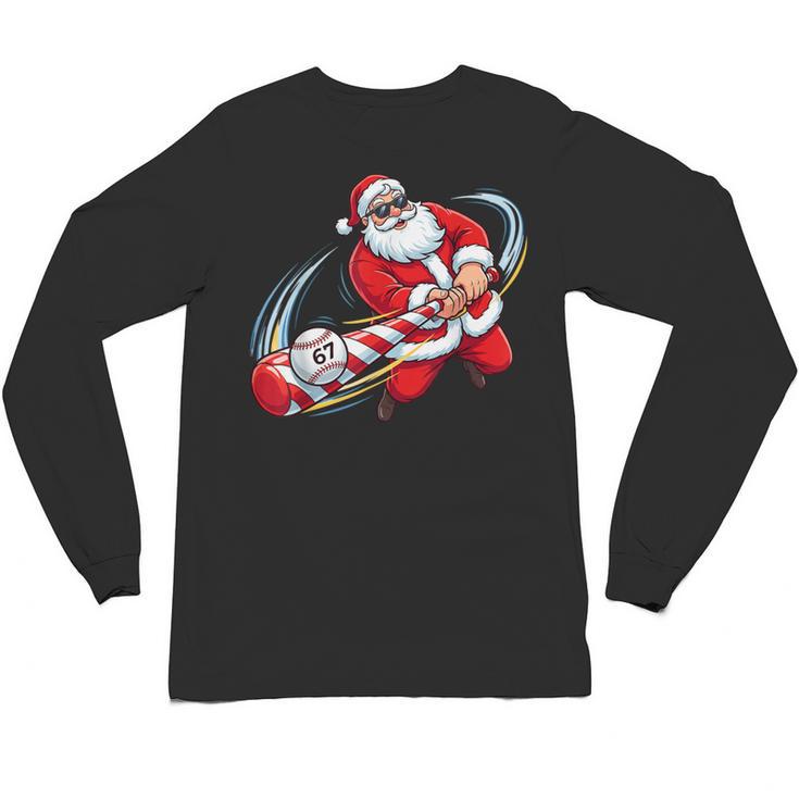 Baseball Santa 67 Christmas Xmas Pajamas Boys Unisex Long Sleeve T-Shirt