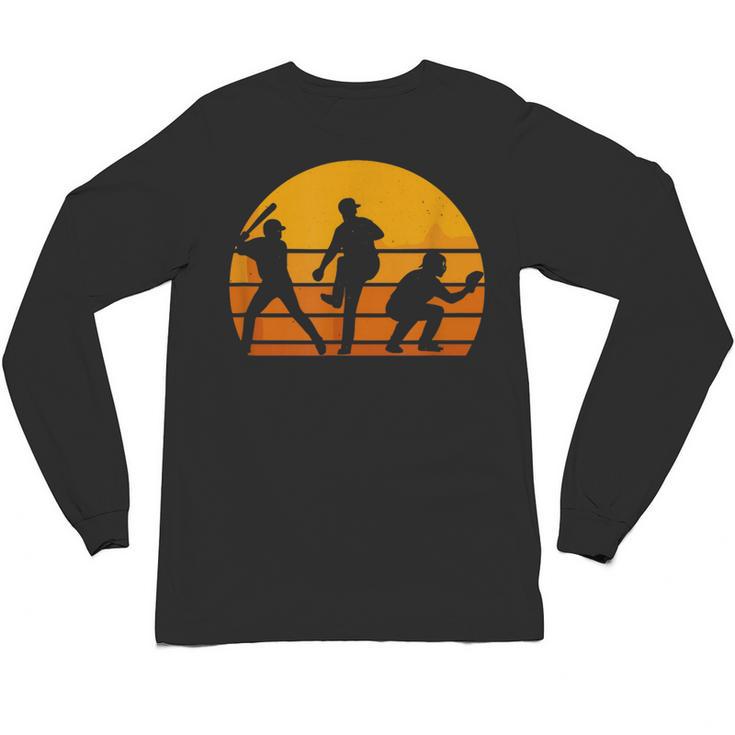 Baseball Tee Sunset Silhouette Players Men Women Kids Unisex Long Sleeve T-Shirt
