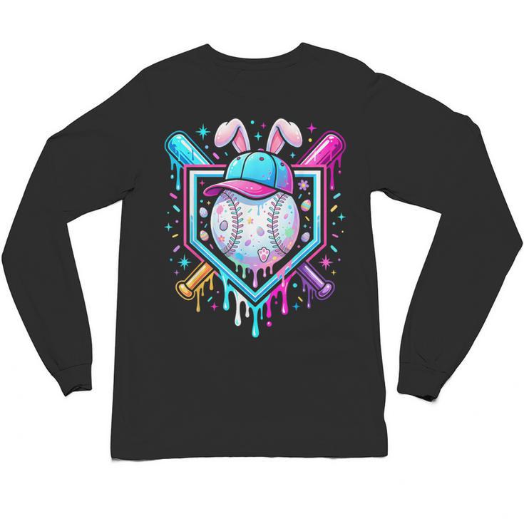 Bunny Baseball Hat With Ice Cream Easter Day Boys Kids Girls Unisex Long Sleeve T-Shirt