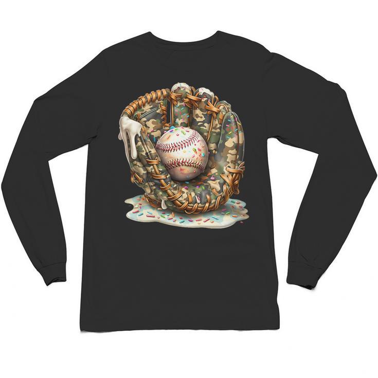 Camo Baseball Gloves Lifestyle 101 Apparel Drip Ice Cream Unisex Long Sleeve T-Shirt