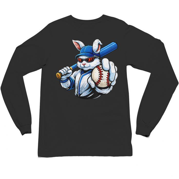 Cool Rabbit Baseball Easter Men Boy Toddler Kid Unisex Long Sleeve T-Shirt