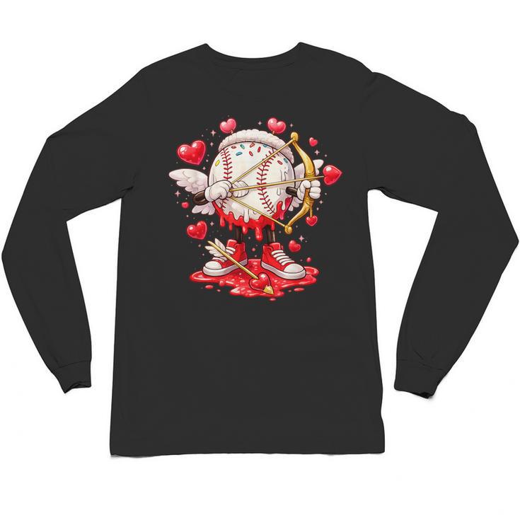 Cupid Baseball Drip Icecream Apparel Youth Boy Valentine Unisex Long Sleeve T-Shirt