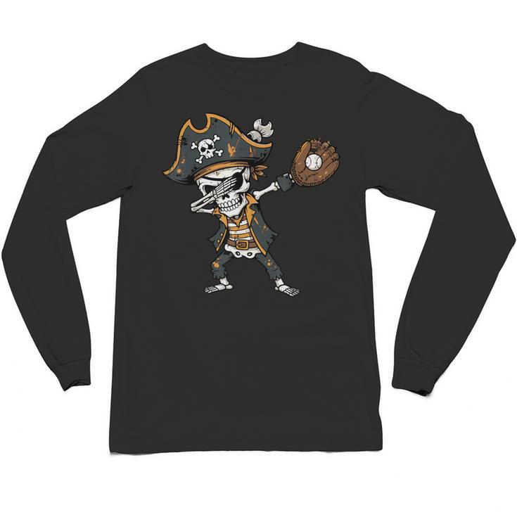 Dabbing Pirate Skeleton Baseball Dab Costume Boys Kids Men Unisex Long Sleeve T-Shirt