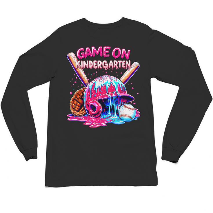 Game Kindergarten Baseball Ice Cream Drip On Back To School Unisex Long Sleeve T-Shirt