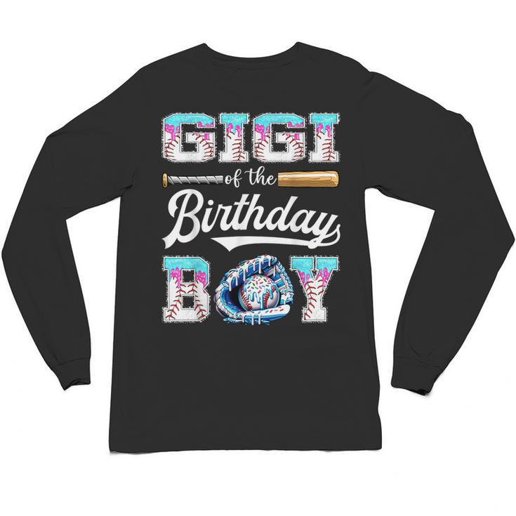Gigi Of The Birthday Boy Baseball Ice Cream Drip Matching Unisex Long Sleeve T-Shirt
