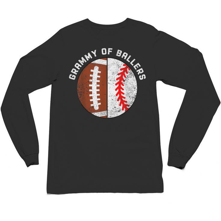 Grammy Of Ballers Football Baseball Grandma Grammy Unisex Long Sleeve T-Shirt