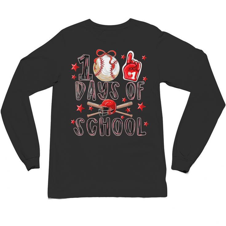 Happy 101 Days Of School Baseball Sports 100th Day Unisex Long Sleeve T-Shirt