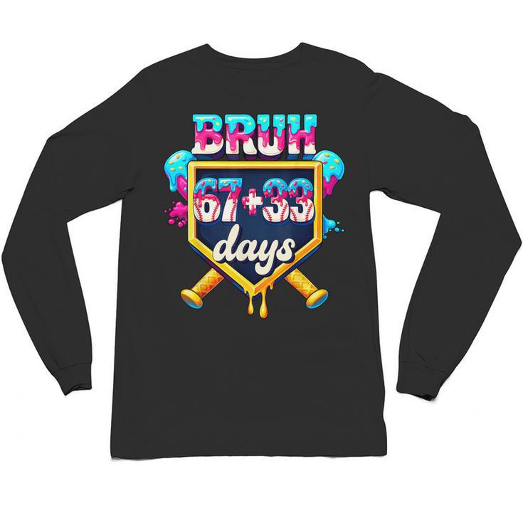 Happy 6733 Days Of School Baseball Drip 100th Day Of School Unisex Long Sleeve T-Shirt