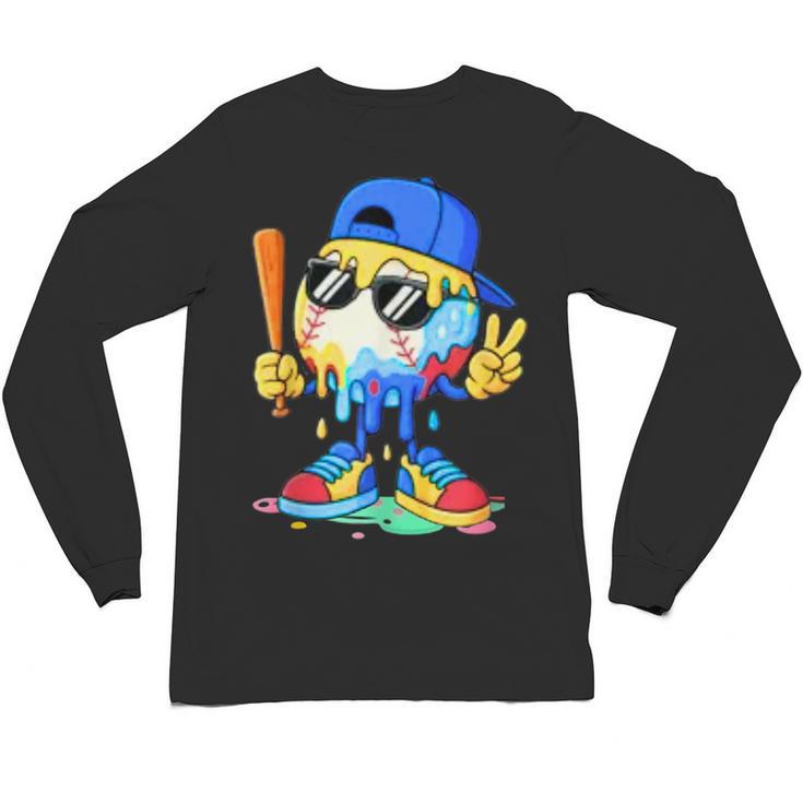 Ice Cream Baseball Drip Spots Sprinkle For Boys Youth Kids Unisex Long Sleeve T-Shirt