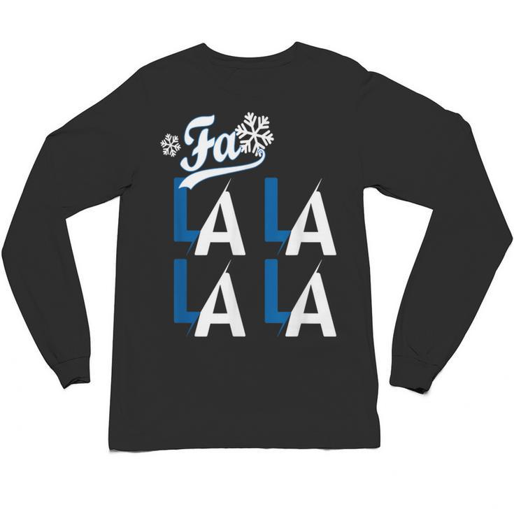 LA Baseball Fan Christmas FA La La Holiday Blue Theme Unisex Long Sleeve T-Shirt