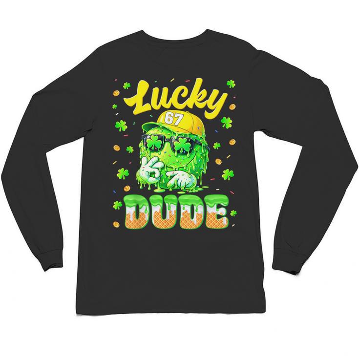 Lucky Dude Drip Baseball Shamrock St Patrick Men Boy Youth Unisex Long Sleeve T-Shirt