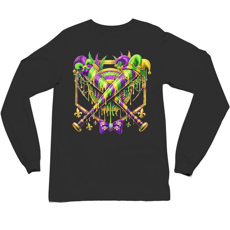 Mardi Gras Baseball Jester Hat New Orleans Men Women Kid Unisex Long Sleeve T-Shirt
