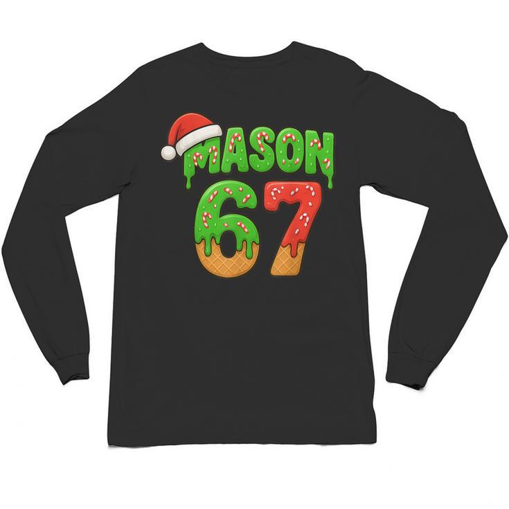 Mason 67 Christmas Ice Cream Drip Meme Six Seven Baseball Unisex Long Sleeve T-Shirt