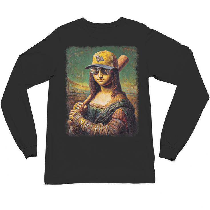 Mona Lisa Baseball Trending Aesthetic Streetwear Unisex Long Sleeve T-Shirt
