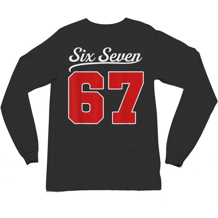 Number 67 Numbered Six Seven Baseball Jersey Style Team 67 Unisex Long Sleeve T-Shirt