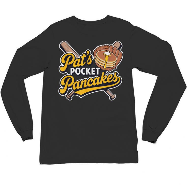 Pat's Pocket Pancakes Baseball Glove Stack Syrup Unisex Long Sleeve T-Shirt