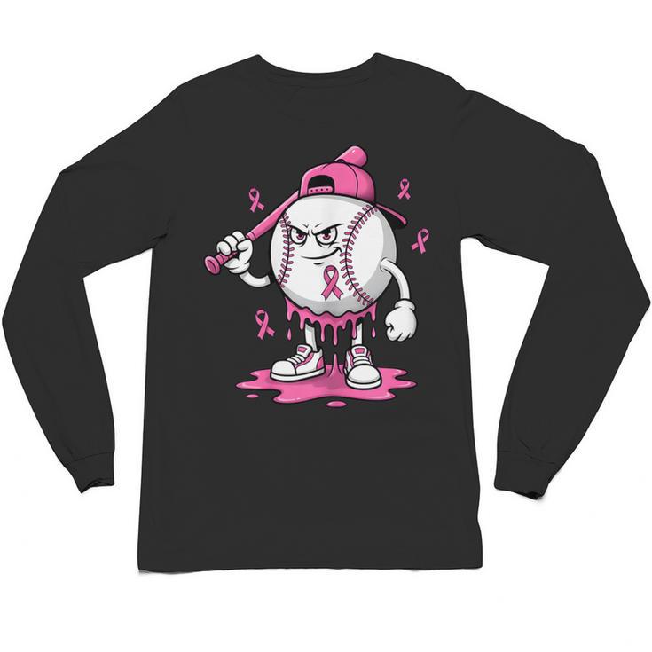 Pink Ribbon Baseball Breast Cancer Awareness Unisex Long Sleeve T-Shirt