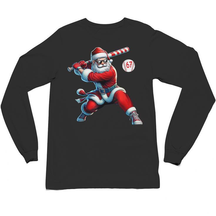 Santa Baseball Six Seven 6 7 Meme Christmas Men Boys Player Unisex Long Sleeve T-Shirt