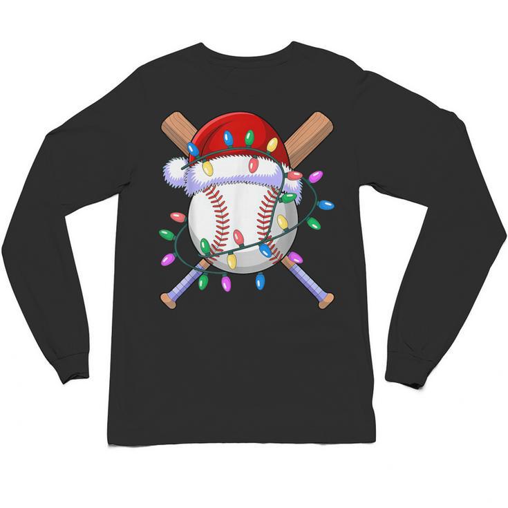 Santa Sports Christmas Baseball Player Unisex Long Sleeve T-Shirt