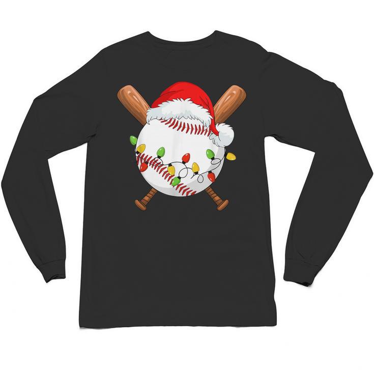 Santa Sports For Men Boys Christmas Baseball Player Unisex Long Sleeve T-Shirt