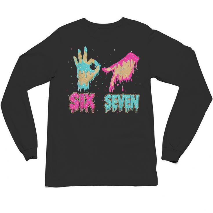 Six Seven 67 Meme Ice Cream Drip Baseball For Boy Kids Unisex Long Sleeve T-Shirt