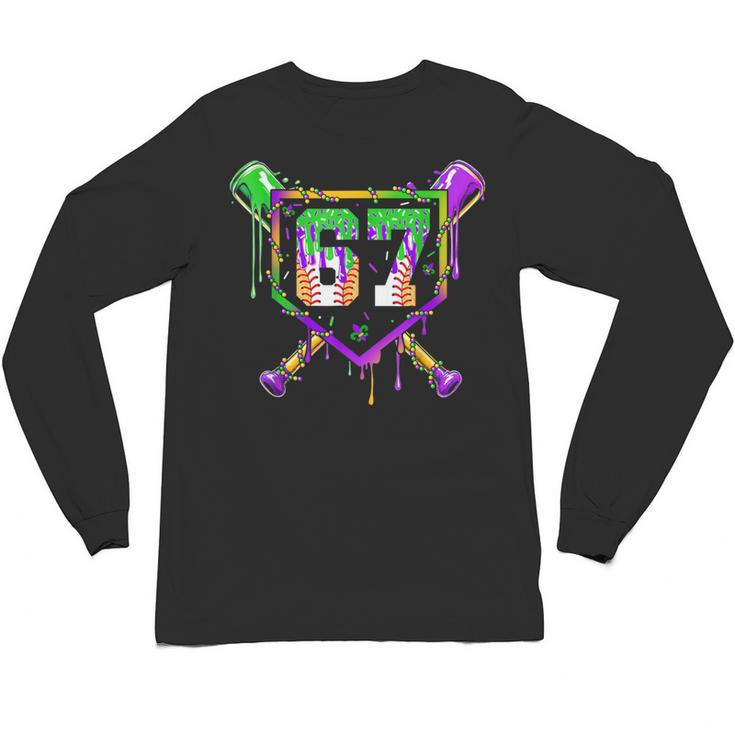 Six Seven Mardi Gras Baseball Sports Party Unisex Long Sleeve T-Shirt