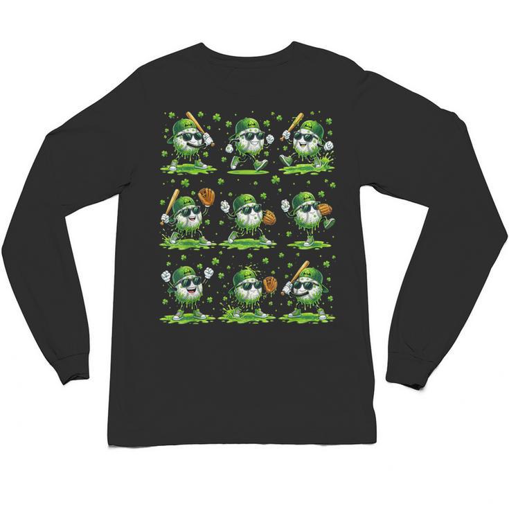 St Patricks Day Baseball Ice Cream Boys Baseball Player Unisex Long Sleeve T-Shirt