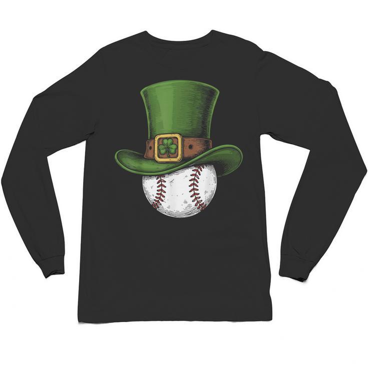 St Patricks Day Shamrock Baseball Saint Paddy's Kids Boys Unisex Long Sleeve T-Shirt