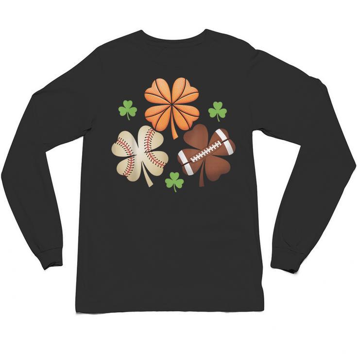 St Patricks Day Shamrock Basketball Baseball Irish Boys Men Unisex Long Sleeve T-Shirt