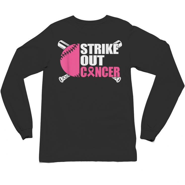 Strike Out Cancer Breast Cancer Awareness Baseball Warrior Unisex Long Sleeve T-Shirt