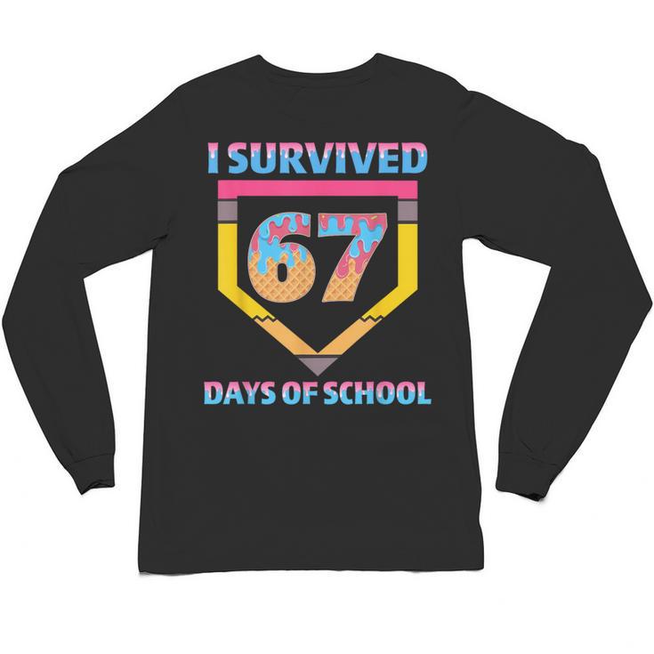 I Survived 67 Days Of School Baseball Trend For Boys Girls Unisex Long Sleeve T-Shirt