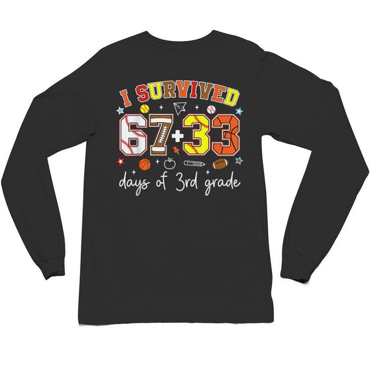 I Survived 6733 Days Of 3rd Grade Baseball Football 100 Day Unisex Long Sleeve T-Shirt