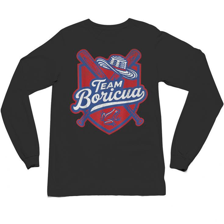 Team Boricua Puerto Rico Baseball Coqui Frog Pava Hat Fan Unisex Long Sleeve T-Shirt