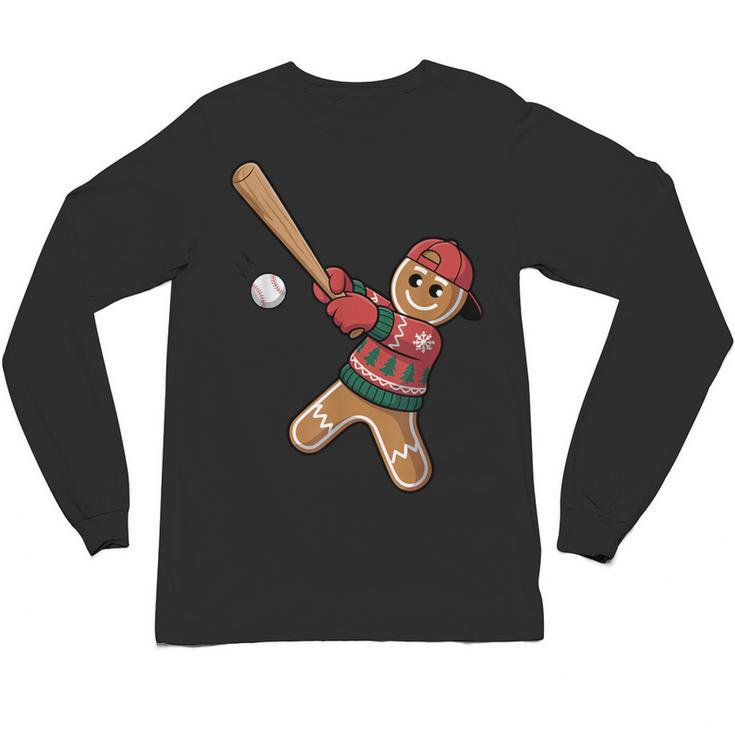 Ugly Christmas Sweater Gingerbread Baseball Toddler Kids Unisex Long Sleeve T-Shirt