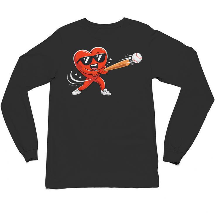 Valentine Baseball Heart Sport Valentines Day Men Boys Kids Unisex Long Sleeve T-Shirt