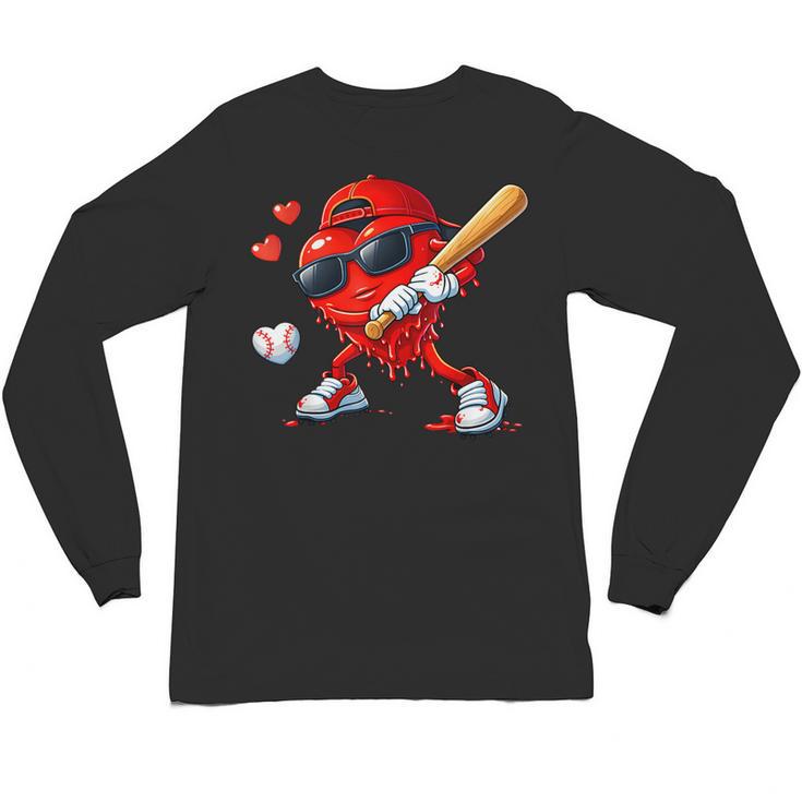 Valentine Baseball Heart Sports Love Valentines Day Boys Unisex Long Sleeve T-Shirt