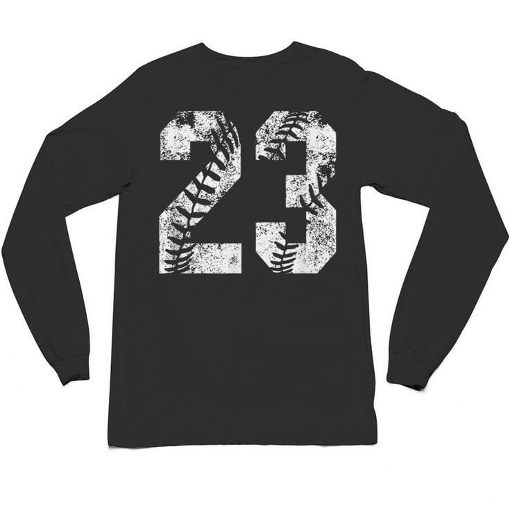 Vintage Baseball Number 23 Jersey Player Uniform Unisex Long Sleeve T-Shirt