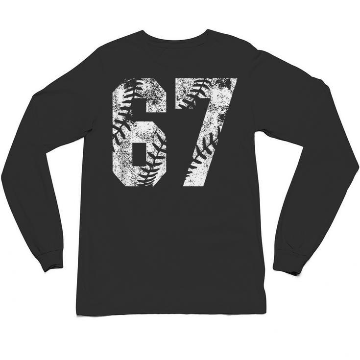 Vintage Baseball Number 67 Jersey Player Uniform Unisex Long Sleeve T-Shirt Vintage Baseball Number 67 Jersey Player Uniform Unisex Long Sleeve T-Shirt