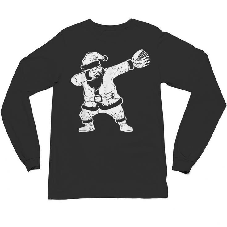 Vintage Dabbing Santa Christmas Baseball Xmas Costume Unisex Long Sleeve T-Shirt