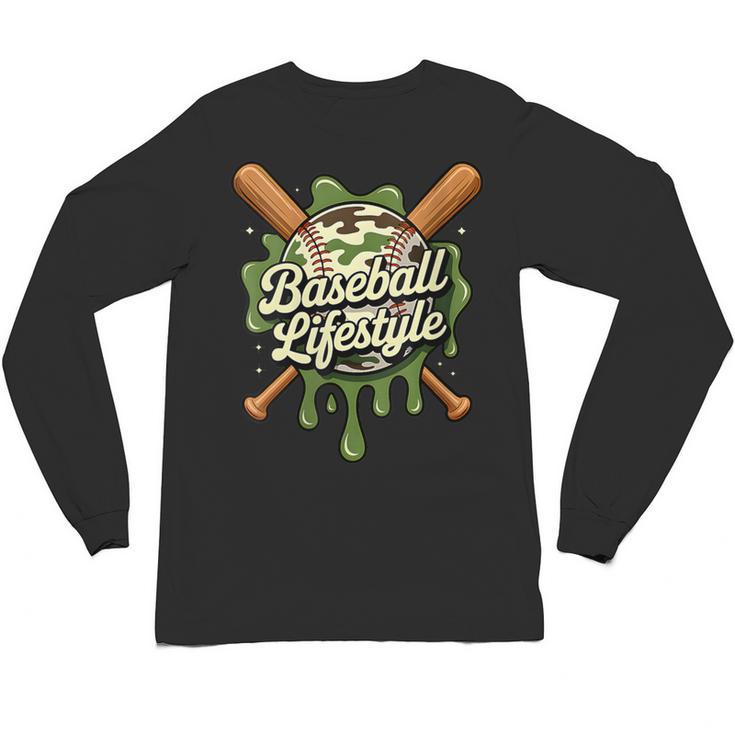 Women's Baseball Life Style 101 Apparel Youth Drip Baseball Boys Kid Unisex Long Sleeve T-Shirt
