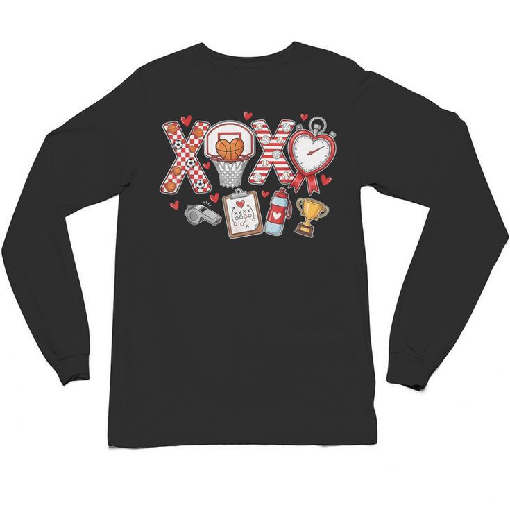 XOXO Physical Education Valentines Day Baseball Football Men Unisex Long Sleeve T-Shirt