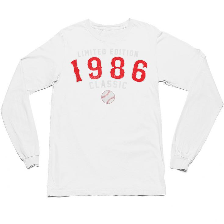 40 Year Old 1986 Classic Baseball 40th Birthday Unisex Long Sleeve T-Shirt