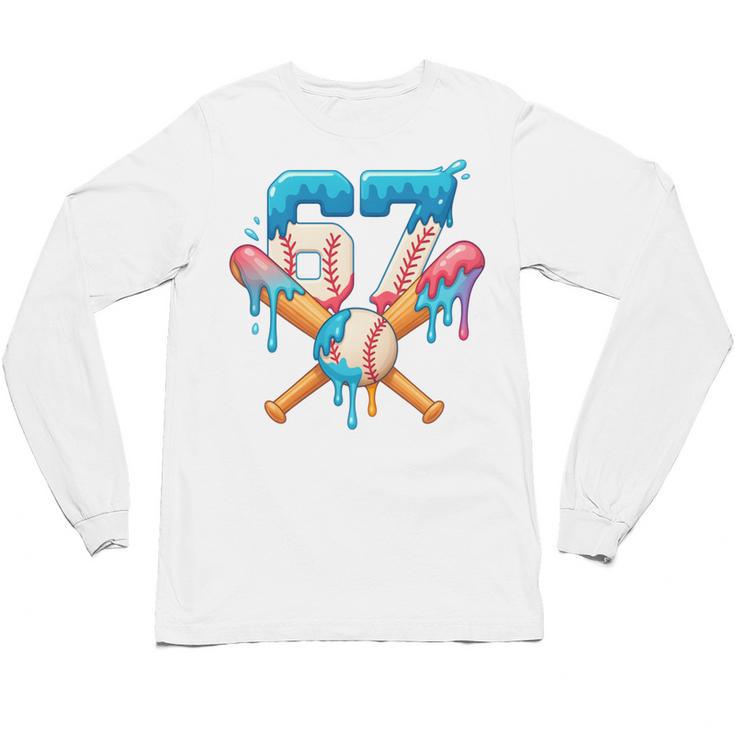 67 Baseball Life Style 101 Apparel Youth Drip Baseball Boys Unisex Long Sleeve T-Shirt
