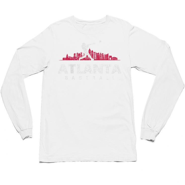 Atlanta Baseball Vintage Player Minimalist Skyline Retro Unisex Long Sleeve T-Shirt