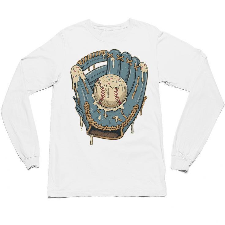 Baseball Drip Ice Cream Glove With Sprinkles And Ball Youth Premium Tri-Blend Unisex Long Sleeve T-Shirt