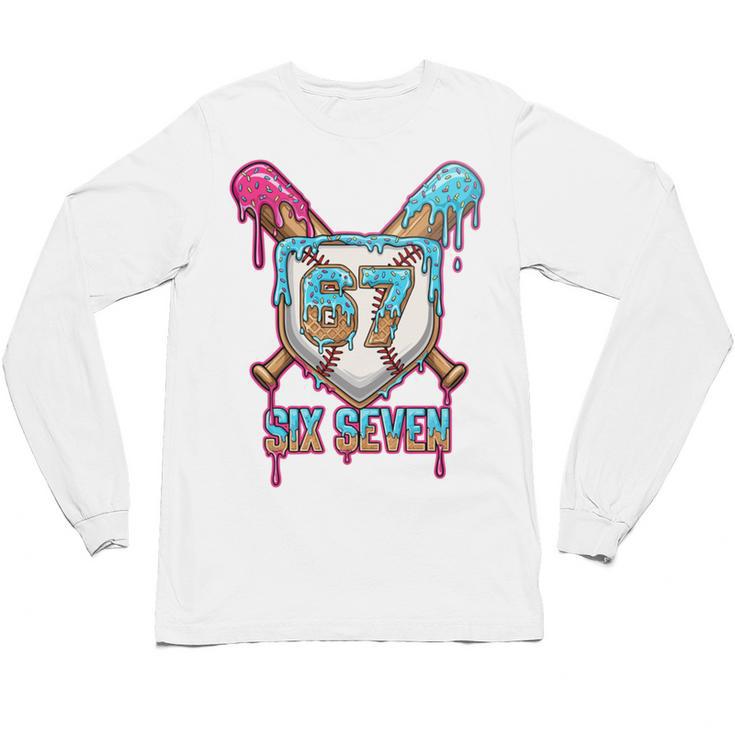 Baseball Drip Number 67 Player 6-7 Six Seven Meme Gen Alpha Unisex Long Sleeve T-Shirt
