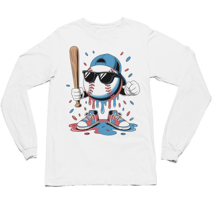 Baseball Lifestyle Apparel Youth Baseball Ice Cream Drip Unisex Long Sleeve T-Shirt
